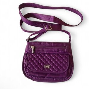 Lug Quilted Plum Purple Crossbody Purse (Adjustable)